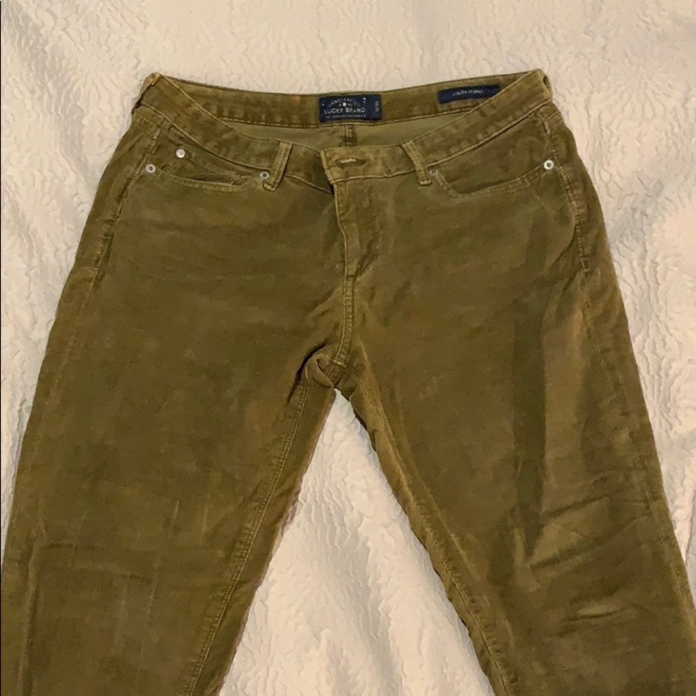 Olive green corduroy Lucky Brand pants